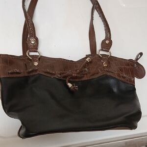 Elegant Brown and Black Women's Handbag